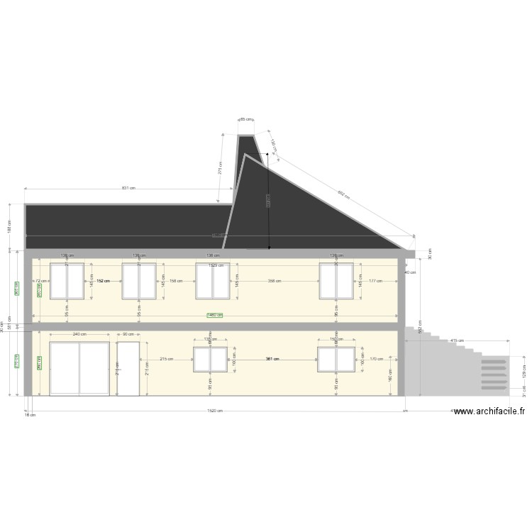 Charnay Façade Ouest Projet. Plan de 0 pièce et 0 m2