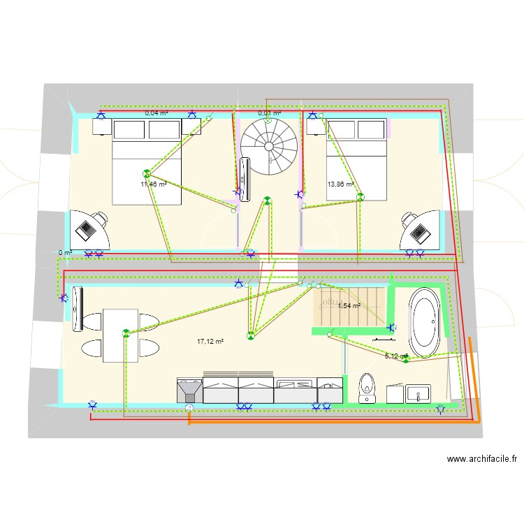 Grange elec. Plan de 18 pièces et 157 m2