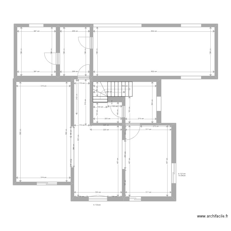 MaisonPlanOrigine_2. Plan de 8 pièces et 116 m2