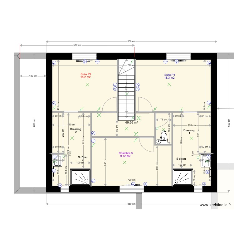 Etage Suites 2 vide Gajan. Plan de 0 pièce et 0 m2