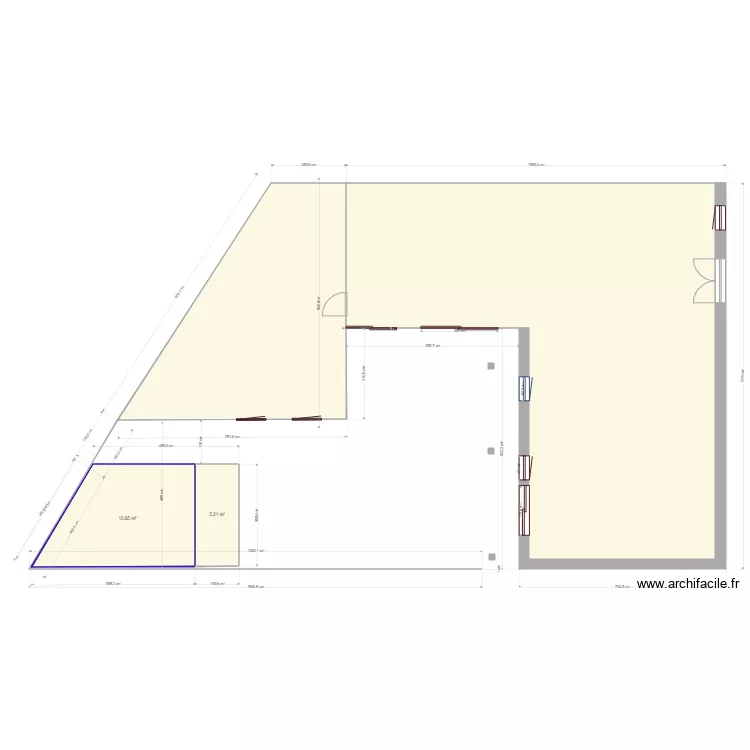 Plan masse Abri de Jardin en limite propri&eacute;t&eacute;. Plan de 
