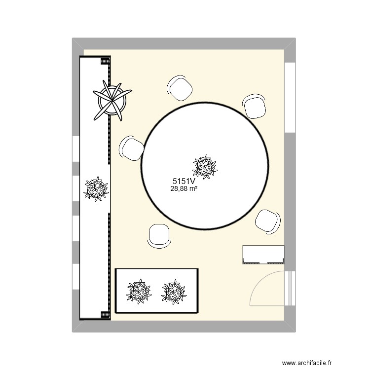 AMENAGEMENT 5151V V3. Plan de 1 pièce et 29 m2