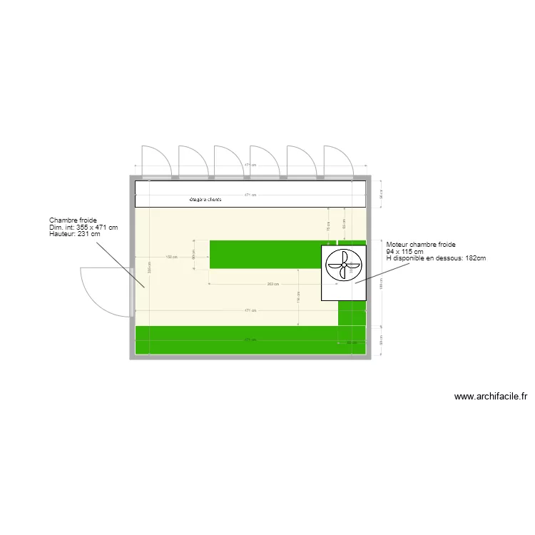 The Barn Ixelles chambre froide fromage. Plan de The Barn Ixelles chambre froide fromage. Plan de