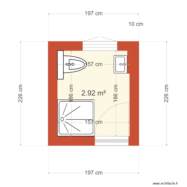 SDD CLAUDINE WEBER VERSION 1. Plan de 1 pièce et 3 m2
