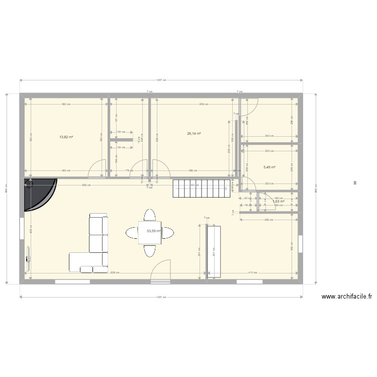 MAISON rs. Plan de 5 pièces et 101 m2