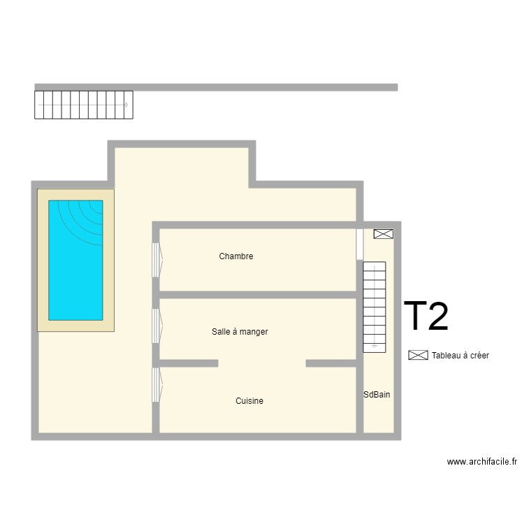 Plan T2. Plan de 0 pièce et 0 m2