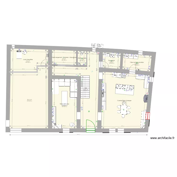 Mas Sarrians plan partie maison. Plan de 