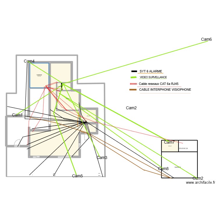 MAISONALARME. Plan de 6 pièces et 98 m2