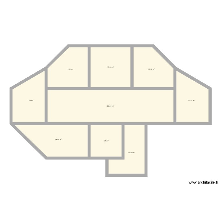 MAISON 1. Plan de 9 pièces et 125 m2