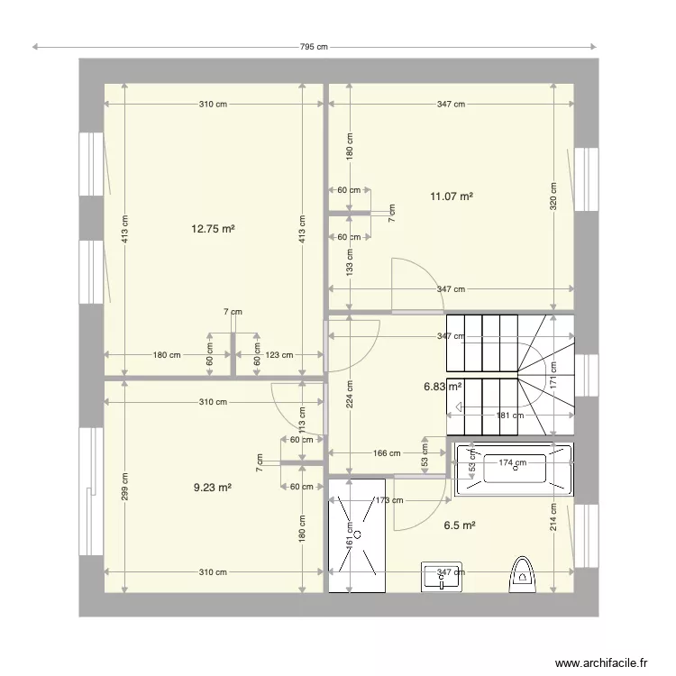 Pezet &eacute;tage. Plan de 