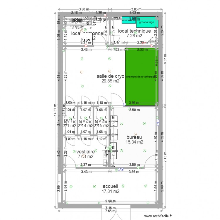 centre cryotherapie plan electrique. Plan de 0 pièce et 0 m2