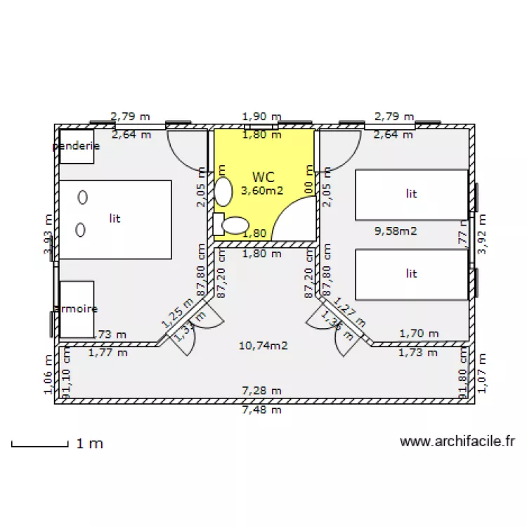 vala. Plan de vala. Plan de