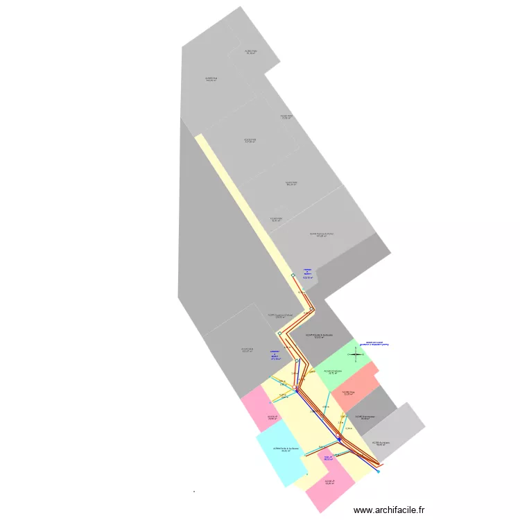 Cour cadastre canalisations. Plan de Cour cadastre canalisations. Plan de