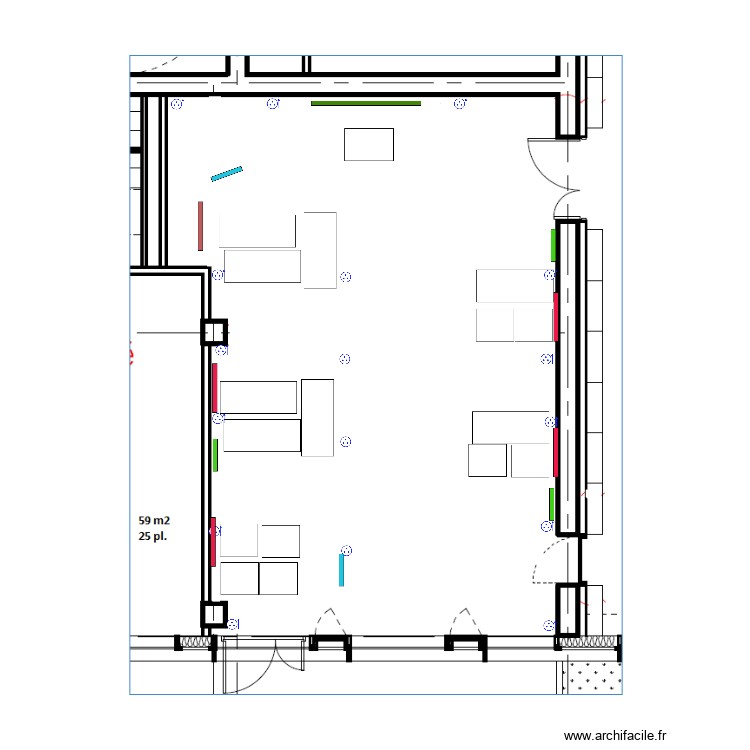 salle formation RDC il&ocirc;ts prises. Plan de 0 pièce et 0 m2