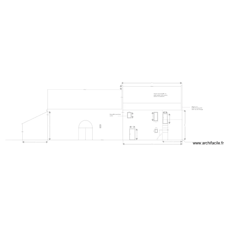 façade sud. Plan de façade sud. Plan de