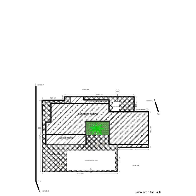 plan de masse warang. Plan de 7 pièces et 666 m2