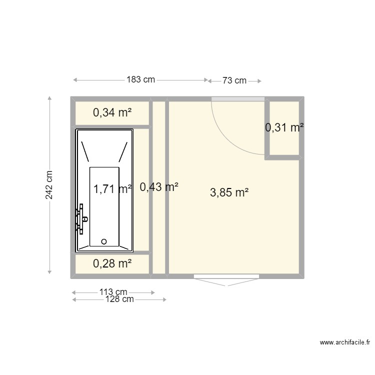 LEPRINCE EXISTANT. Plan de 6 pièces et 7 m2