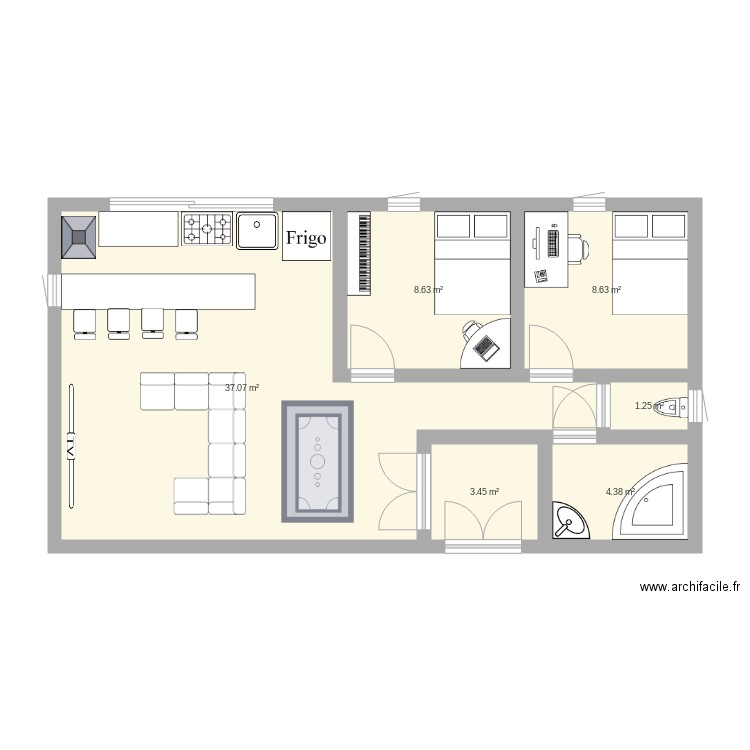 appartement Dm Techno. Plan de 0 pièce et 0 m2