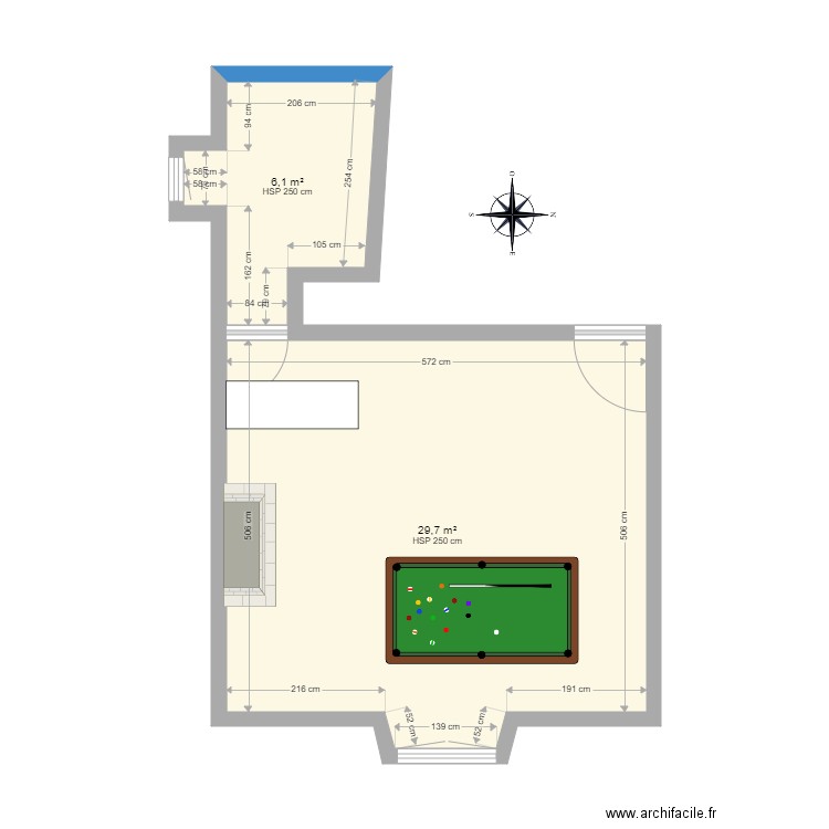 CHAMAILLARD PIECE DU BOUT RDC Billard. Plan de 0 pièce et 0 m2