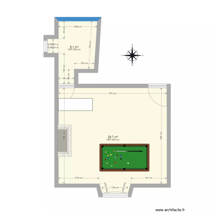 CHAMAILLARD PIECE DU BOUT RDC Billard. Plan de CHAMAILLARD PIECE DU BOUT RDC Billard. Plan de