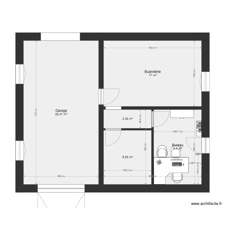 garage genevivieve bureau V2. Plan de 