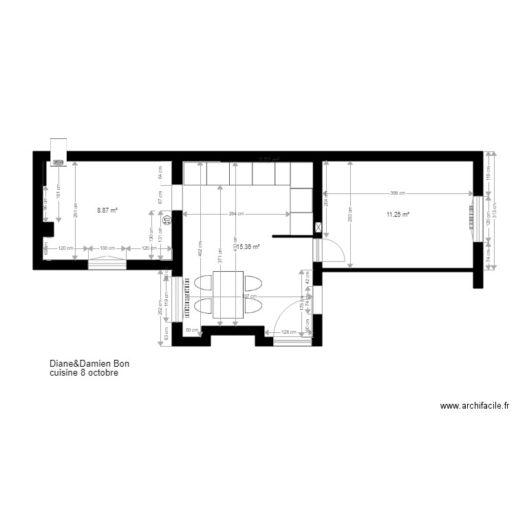 diane et damien bon cuisine et verrière. Plan de 0 pièce et 0 m2