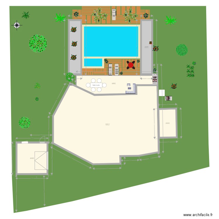 Plan de masse arboré bois oliviers. Plan de 0 pièce et 0 m2