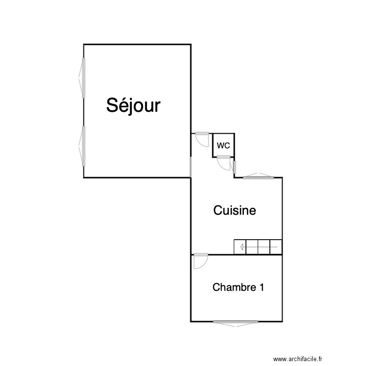 RDC Evrard. Plan de 0 pièce et 0 m2