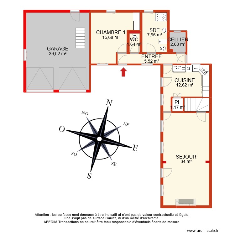 BI 9898 RDC EF. Plan de 12 pièces et 123 m2