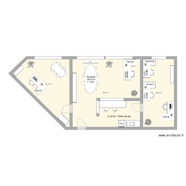 Antares 1. Plan de 3 pièces et 82 m2