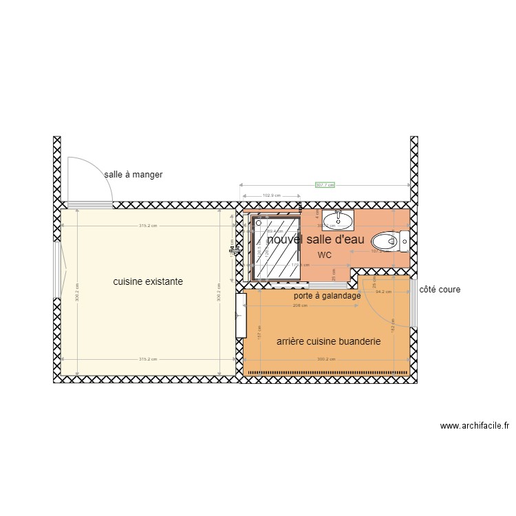 salle de bain. Plan de 0 pièce et 0 m2