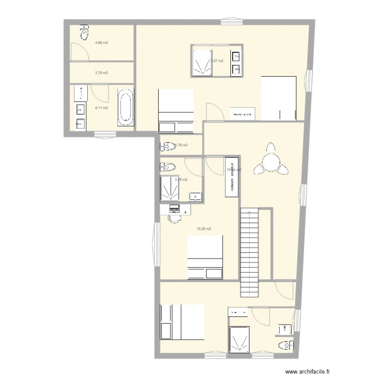 etageVar1. Plan de 0 pièce et 0 m2