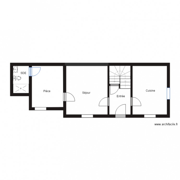 GAMBETTA RDC BUREAU. Plan de 0 pièce et 0 m2