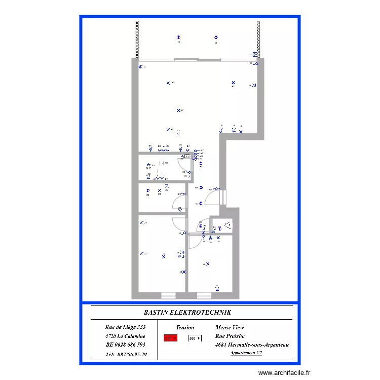 Meuse View Appartement  C7. Plan de 