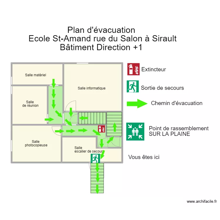 St Amand Salon bâtiment direction premier étage. Plan de St Amand Salon bâtiment direction premier étage. Plan de