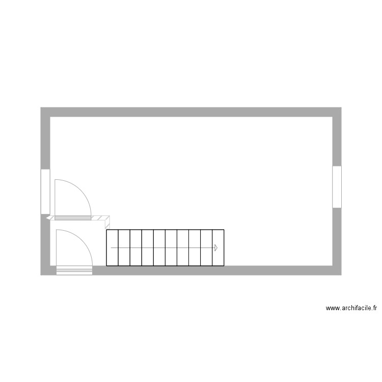 j.no rdc . Plan de 1 pièce et 20 m2