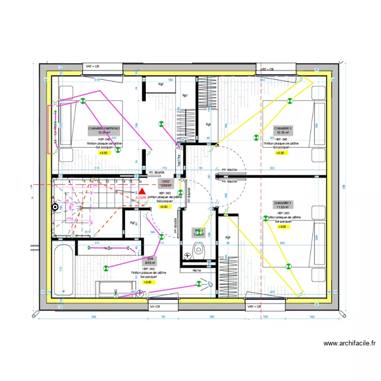 PLAN ARCHITECTURAL LUMIERE ETAGE MEL. Plan de 