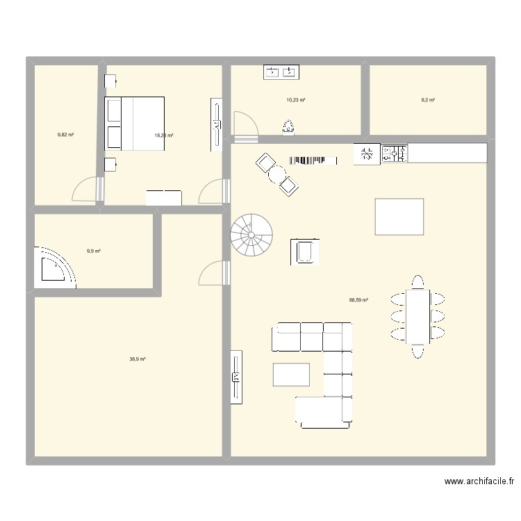 maison jullac. Plan de 7 pièces et 185 m2