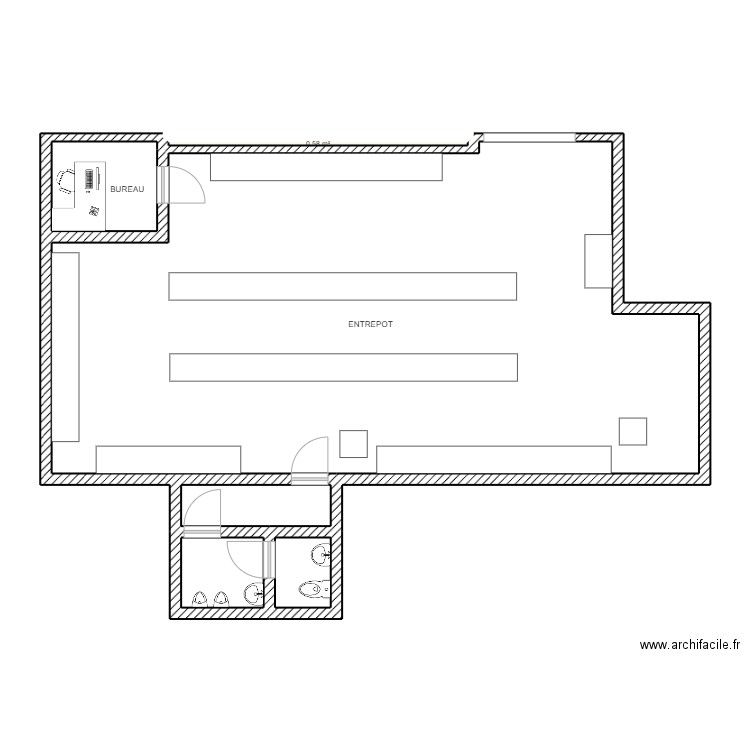 ENTREPOT BHM. Plan de 6 pièces et 101 m2