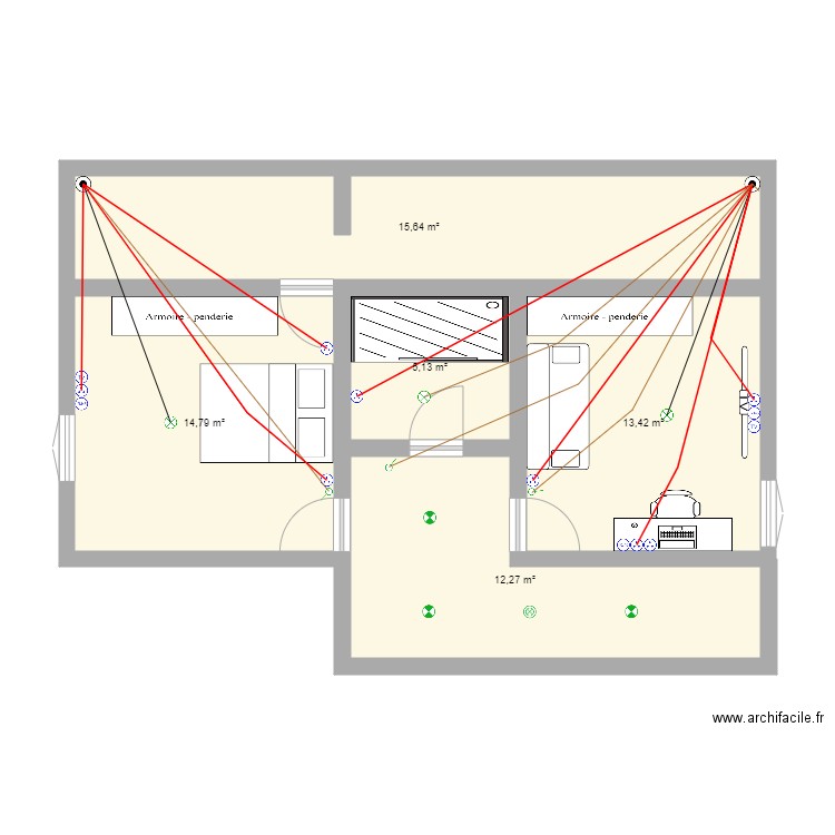 plan maison parent. Plan de 5 pièces et 61 m2