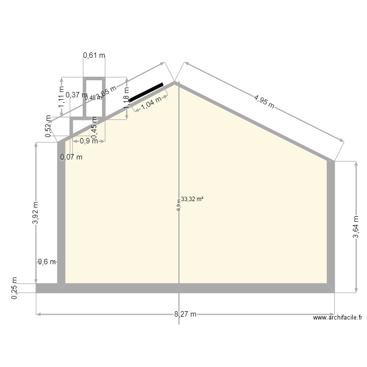 Plan de Coupe BUSSON. Plan de 2 pièces et 34 m2