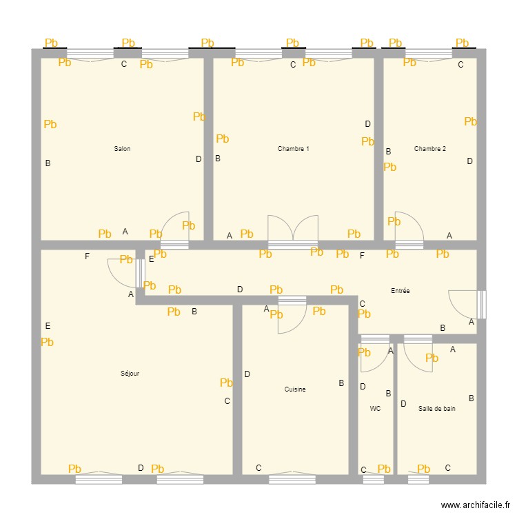 Croquis DIERSTEIN. Plan de 8 pièces et 132 m2