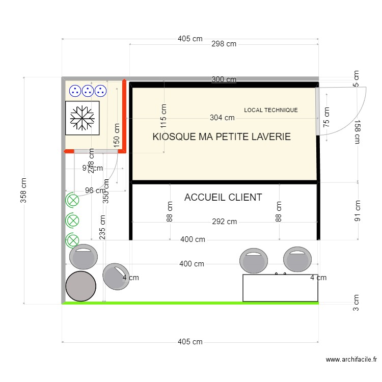 STAND EQUIP'AUTO. Plan de 2 pièces et 5 m2