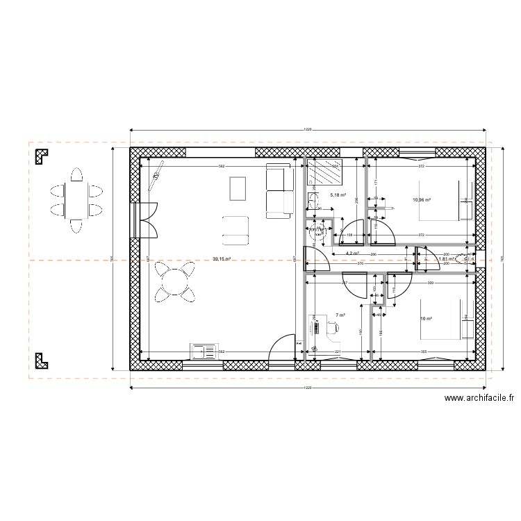 Gallato Phillippe 32. Plan de 7 pièces et 78 m2