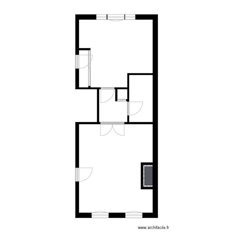 Plan CMAM T1. Plan de 6 pièces et 46 m2