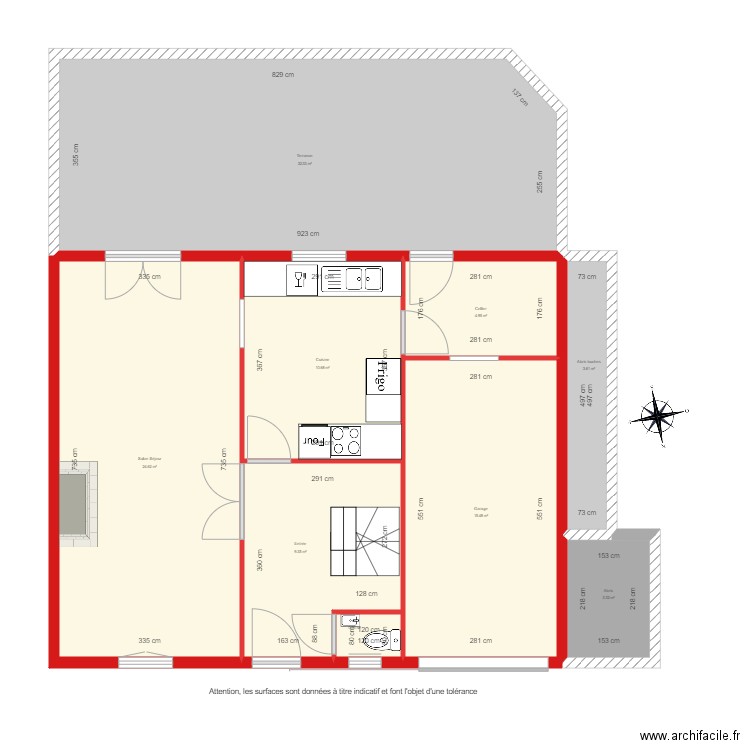 BI 3991 rdc coté. Plan de 0 pièce et 0 m2