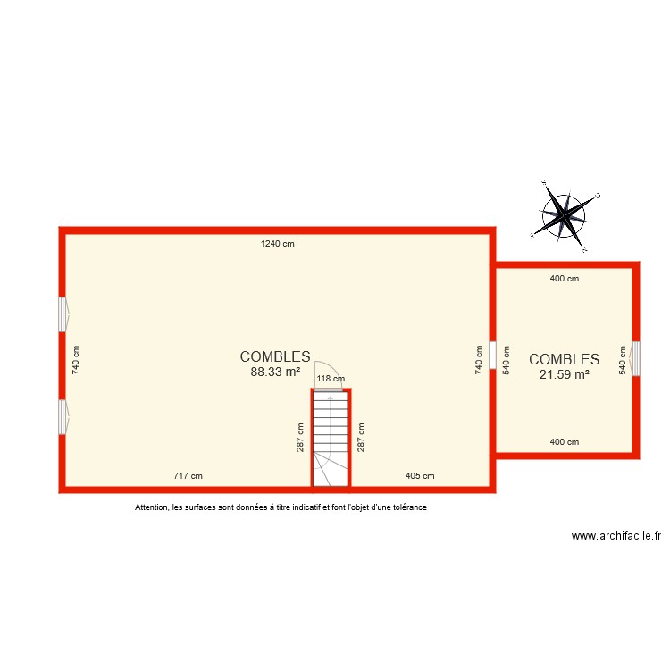 BI 5295 Combles côtés. Plan de 0 pièce et 0 m2