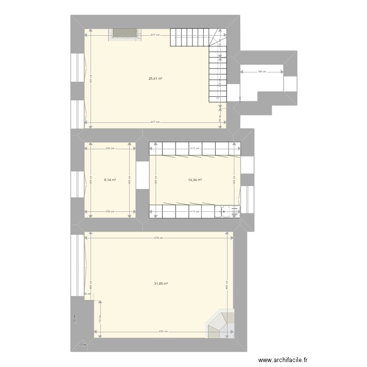 mairie10. Plan de 4 pièces et 84 m2