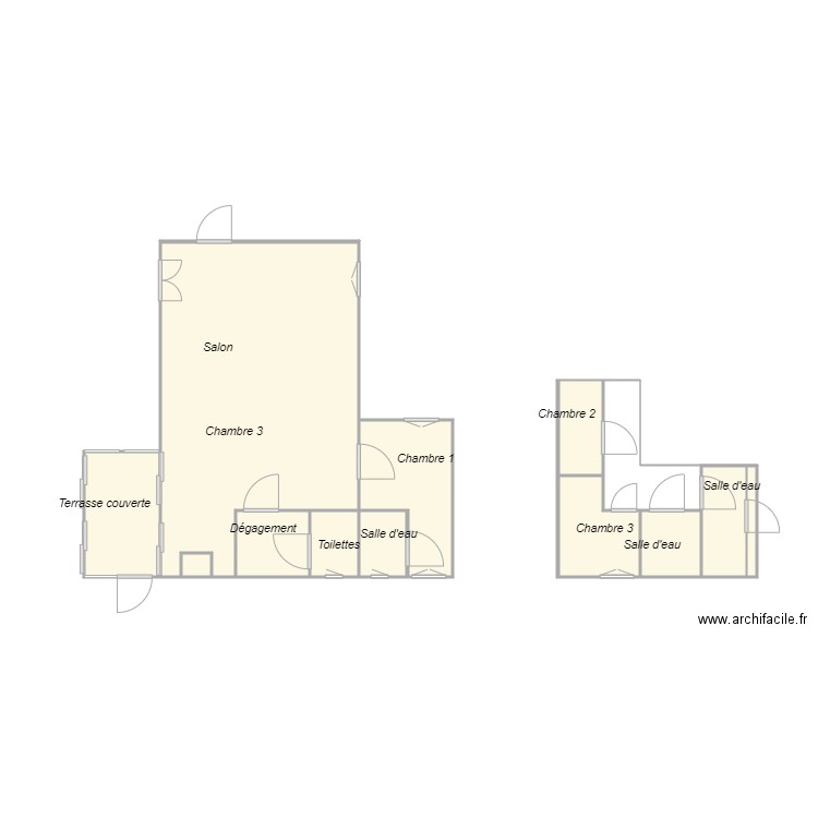 Croquis JUGE. Plan de 12 pièces et 32 m2