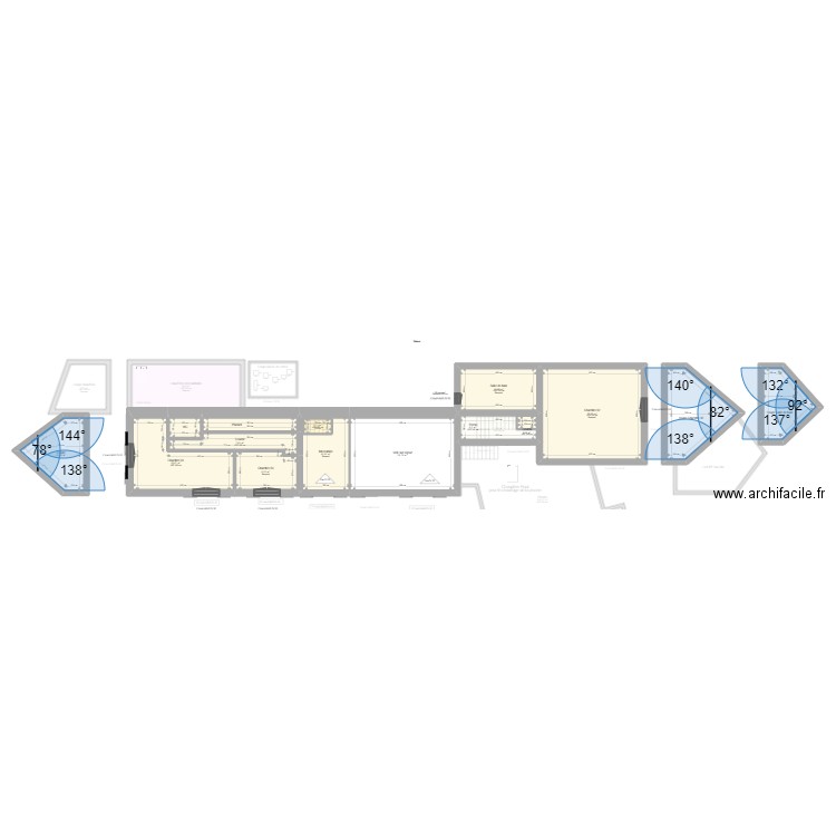 WEIFFENBACH. Plan de 34 pièces et 548 m2